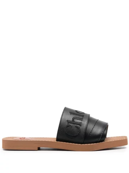 Sandale Chloé cu broderie din piele negru