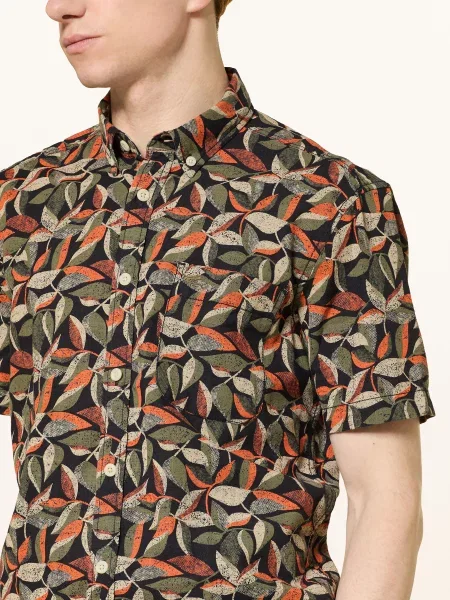 Camel Active Košile S Krátkým Rukávem Regular Fit oranžová / béžová černá