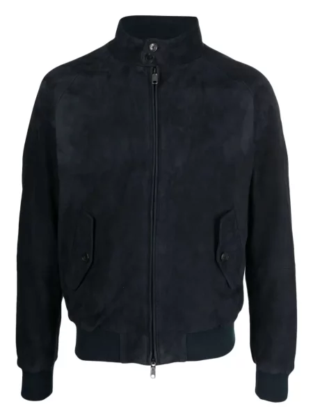 Geacă Baracuta din piele de căprioară albastru