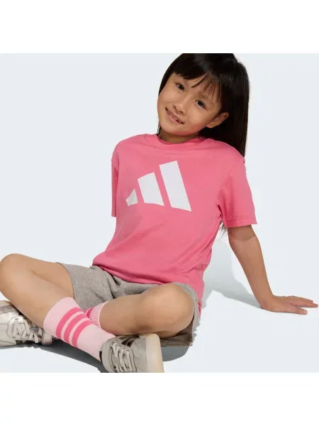 ADIDAS SPORTSWEAR Odjeća za vježbanje ESSENTIALS T-SHIRT siva / svijetloroza bijela