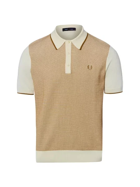 Fred Perry koszulka polo z dzianiny Mężczyźni S beżowy