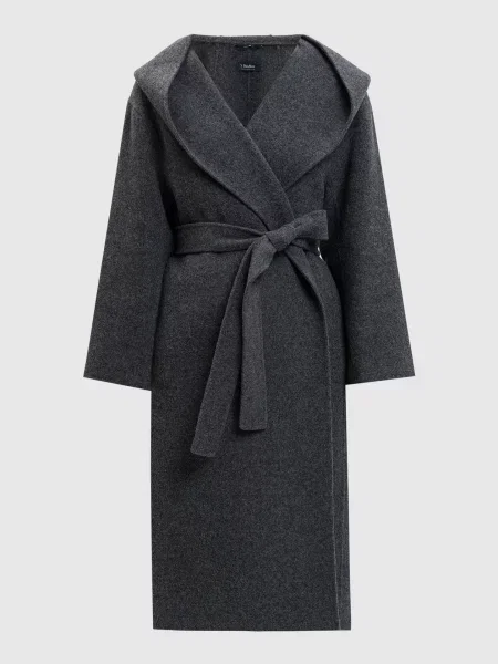 Пальто Remo на запах з вовни та кашеміру Max Mara сіре