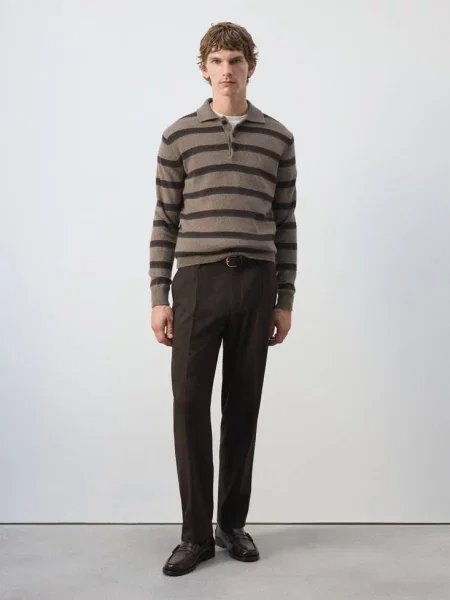 Sweter Mango Man brązowy