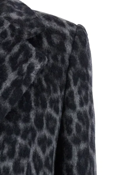 Палто Federica Tosi с принт с леопардов принт сиво