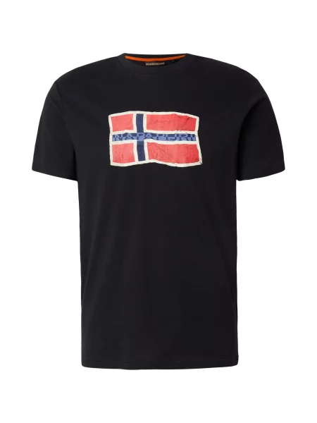 NAPAPIJRI Tricou MAHSA ecru / bleumarin / roșu pepene negru