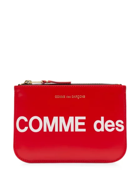 Portofel Comme Des Garçons Wallet din piele cu autograf roșu