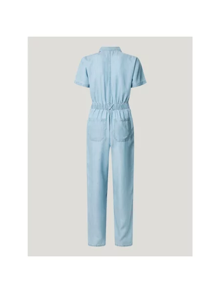 Pepe Jeans kombinezon ESMERALDA z kołnierzykiemm niebieski