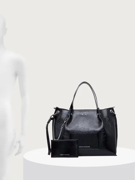Кожаная сумка шоппер Armani Exchange