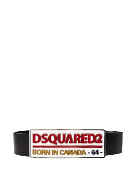 Curea Dsquared2 din piele cu autograf negru