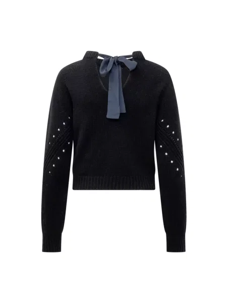 Sweter Semicouture z kaszmiru z długim rękawem niebieski