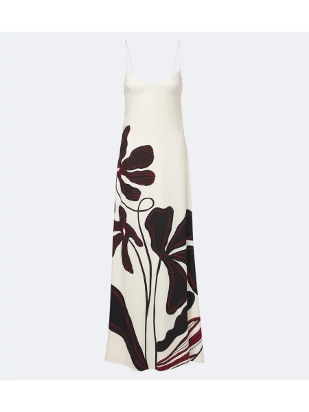 Rochie maxi Cala De La Cruz cu model floral alb