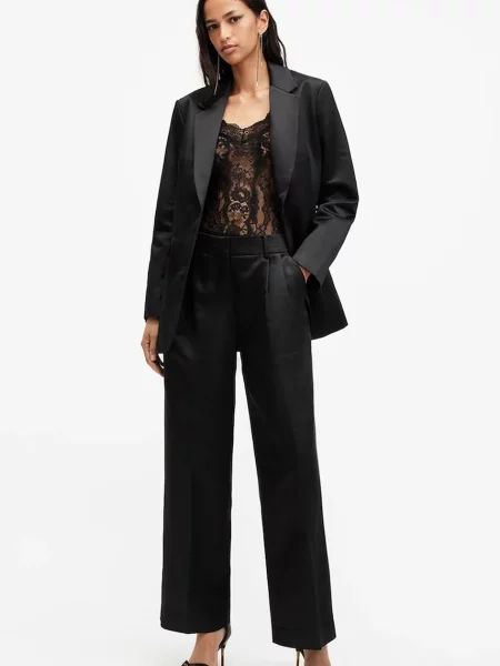 AllSaints pantaloni SAE femei lat medium waist negru