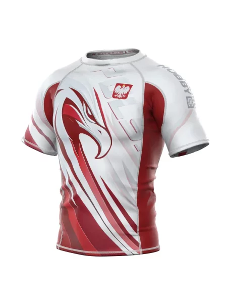 Koszulka Rashguard MMA na Siłownię EXTREME HOBBY POLSKA ULTIMATE biała