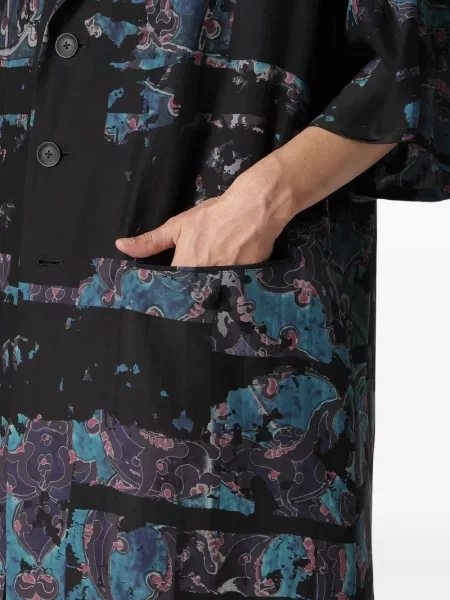 Geacă Yohji Yamamoto de mătase negru