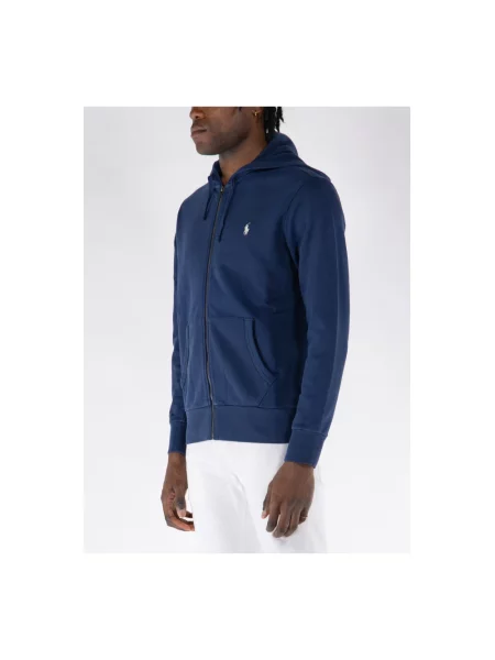 Bluza z kapturem Polo Ralph Lauren z kapturem z długim rękawem niebieska