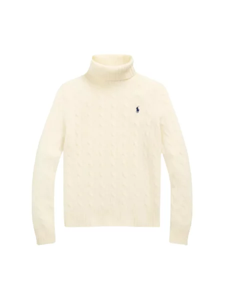 Polo Ralph Lauren Wełniany sweter z zawartością kaszmiru Kobiety Kaszmir jednolity S biały