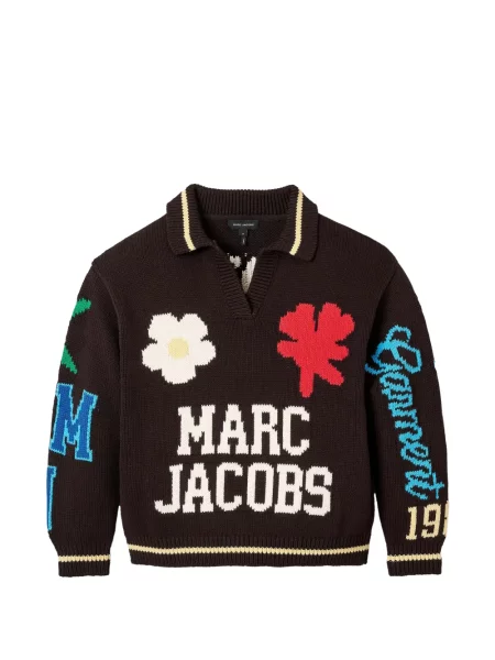 Sweter Marc Jacobs żakardowy brązowy