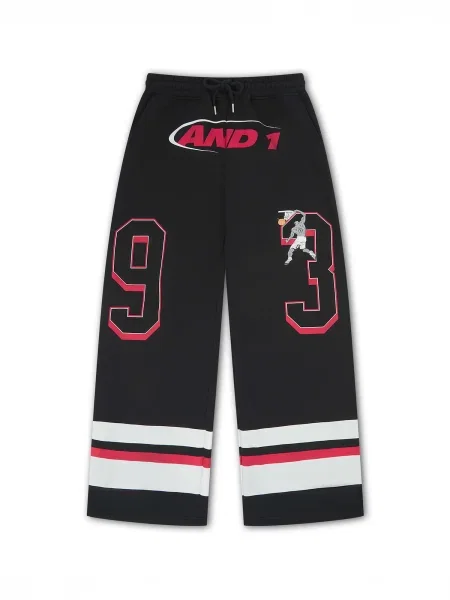 Pantaloni roșu / negru alb