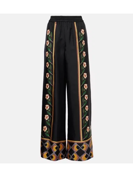 Pantaloni La Doublej de mătase cu imagine