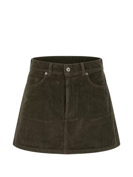 Fusta mini True Avenue de catifea cord maro