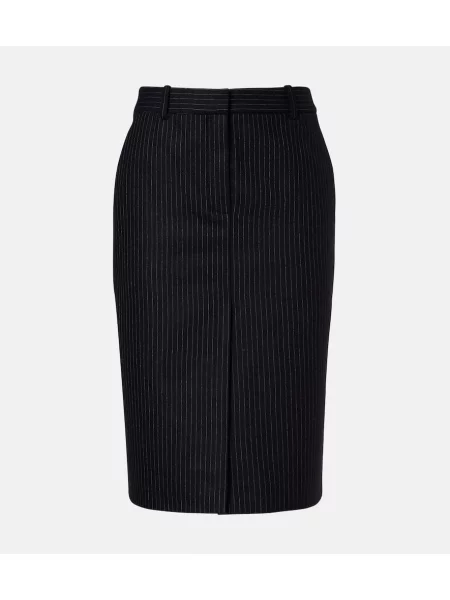 Fustă tip creion Nina Ricci de lână cu dungi negru