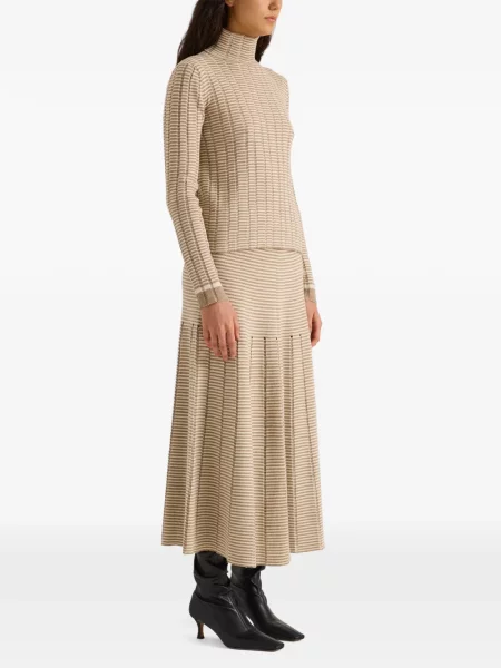 Fustă midi Proenza Schouler White Label cu dungi alb