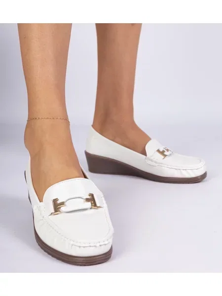 Pantofi loafer D/ceo din piele cu pană alb