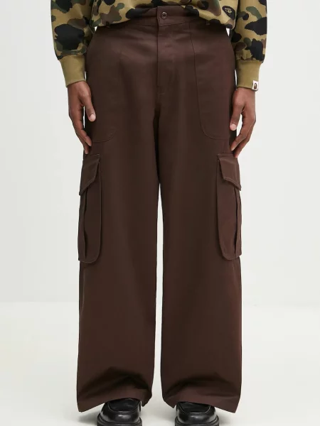 Kenzo pantaloni de bărbați cu fason cargo maro