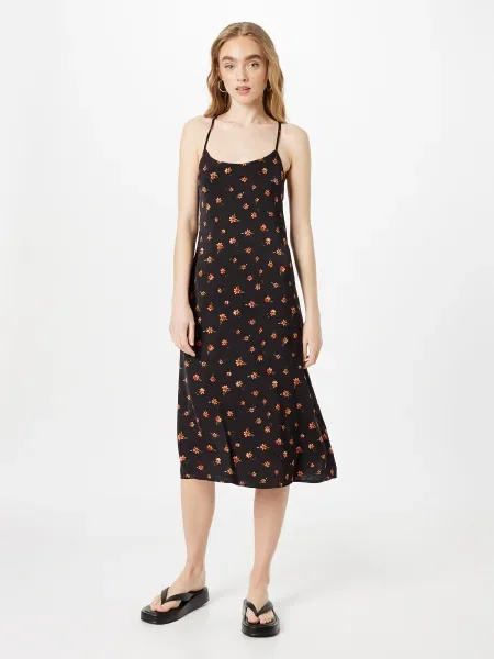 Nasty Gal Rochie de vară / roșu deschis / verde iarbă negru