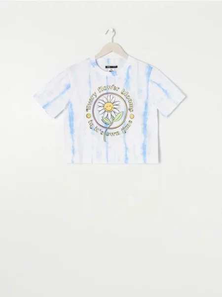 Кроп топ у стилі тай-дай SmileyWorld® блакитний