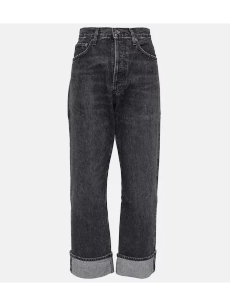Proste jeansy Agolde z niską talią czarne