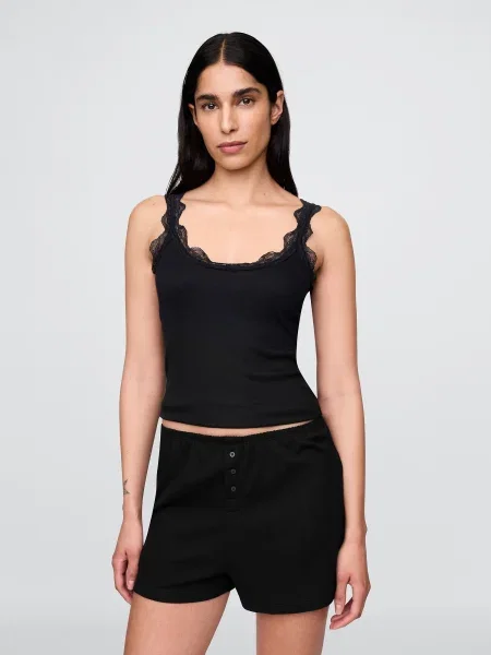 Pijama pijamale Gap din dantelă negru