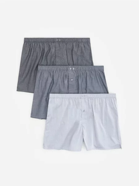 Reserved Set de 3 perechi de boxeri loose gri-închis gri
