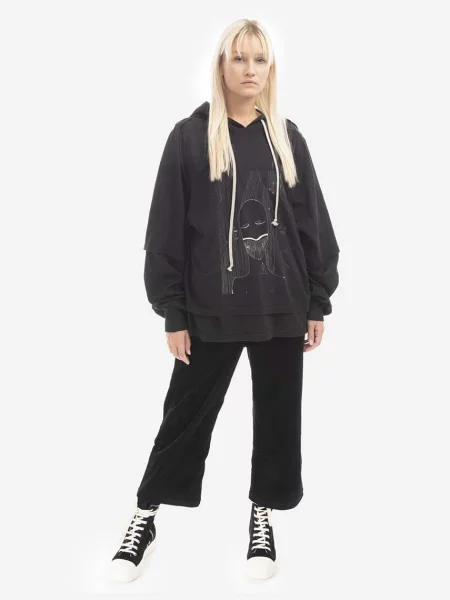 Κοτλέ παντελόνι Rick Owens μαύρο