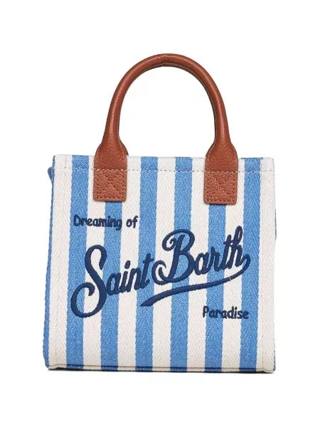 Geantă shopper Mc2 Saint Barth cu broderie albastru