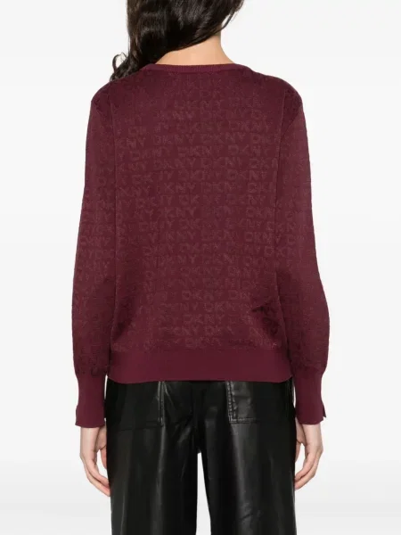 Pulover Dkny cu decolteu rotund lung violet