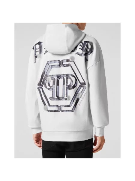 Bluza z kapturem Philipp Plein z kapturem biała