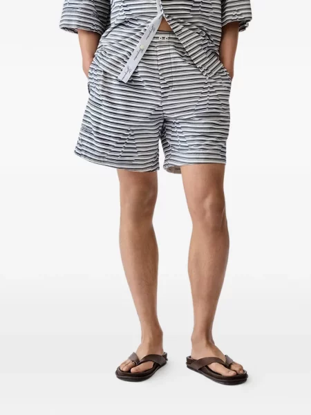 Pantaloni scurți Jacquemus din jacard alb