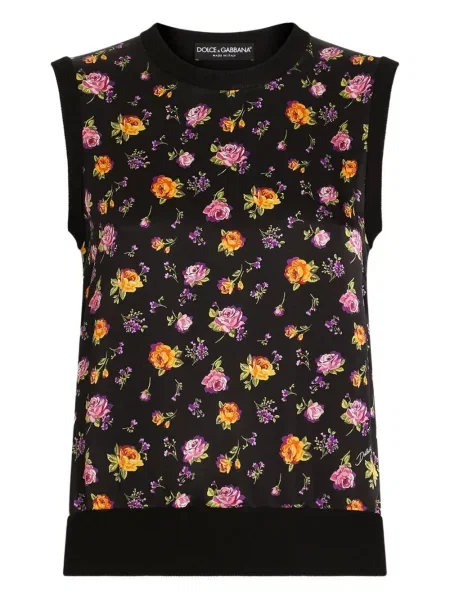 Top Dolce & Gabbana cu model floral negru