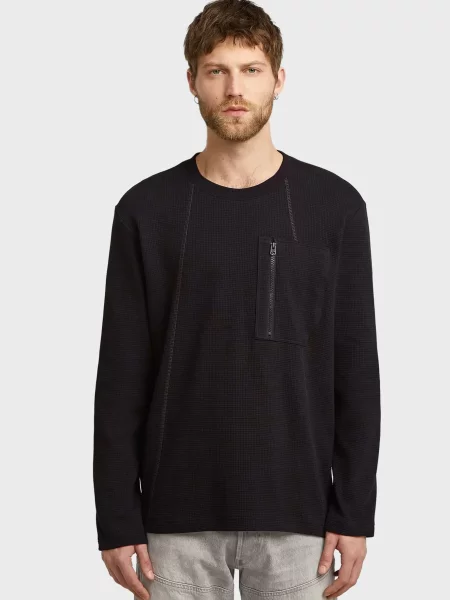Лонгслів G-star Raw а-силуету чорний