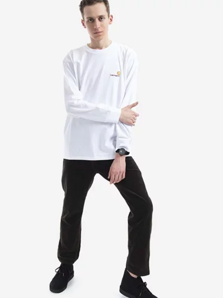 Tričko s dlouhým rukávem Carhartt WIP Longsleeve American Script T-Shirt bílá