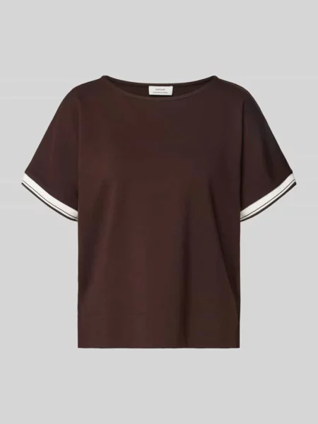 T-shirt z mieszanka z okrągły dekolt model Giprep' Opus niebieska