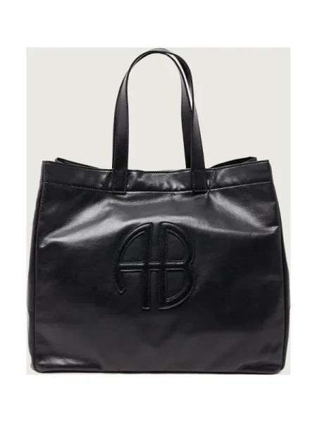 Anine Bing De piele geantă shopper negru