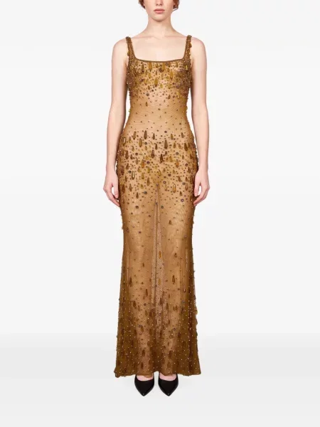 Rochie maxi Retrofete galben