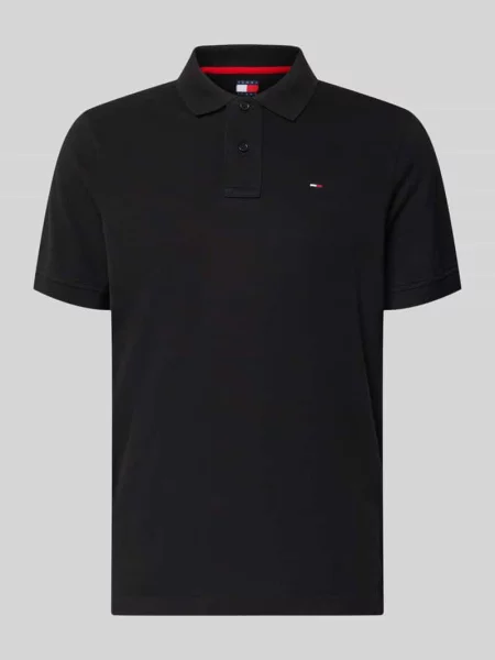 Koszulka polo o kroju Regular Fit z czystej bawełny Tommy Jeans czarna