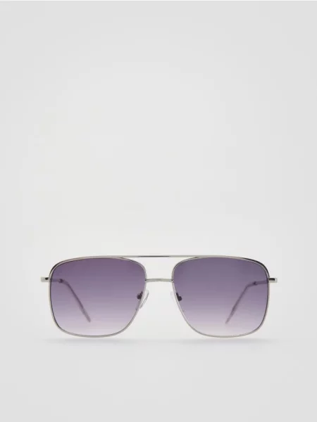 Reserved Ochelari de soare tip aviator argintiu