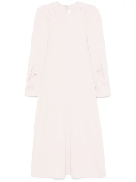 Rochie midi Victoria Beckham din crep până la genunchi de costum roz