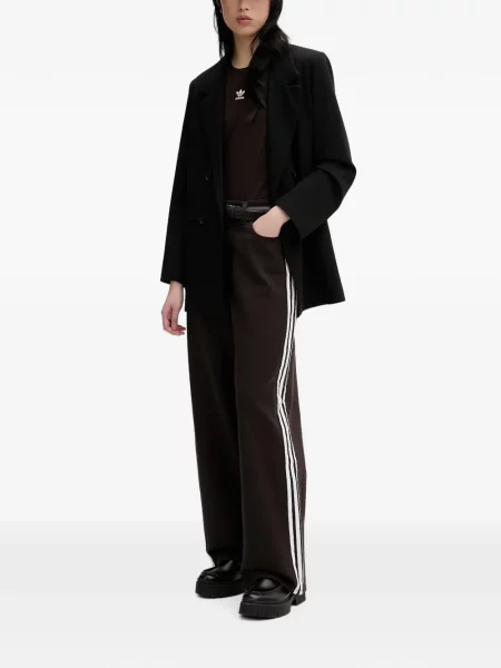 Pantaloni Adidas cu dungi alergare negru