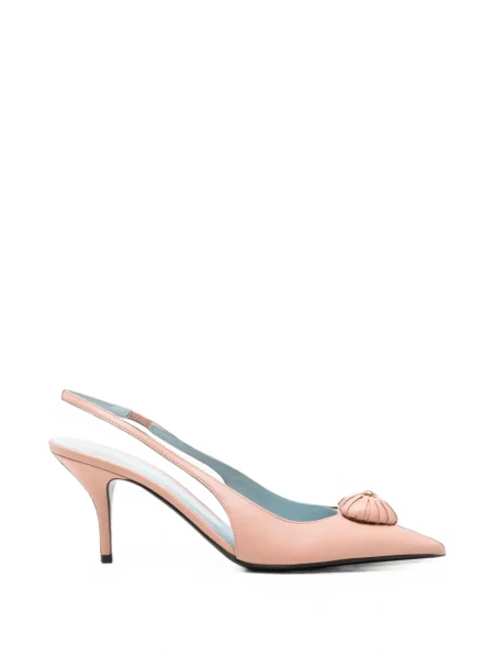 Pantofi cu toc Valentino Garavani din piele slingback roz