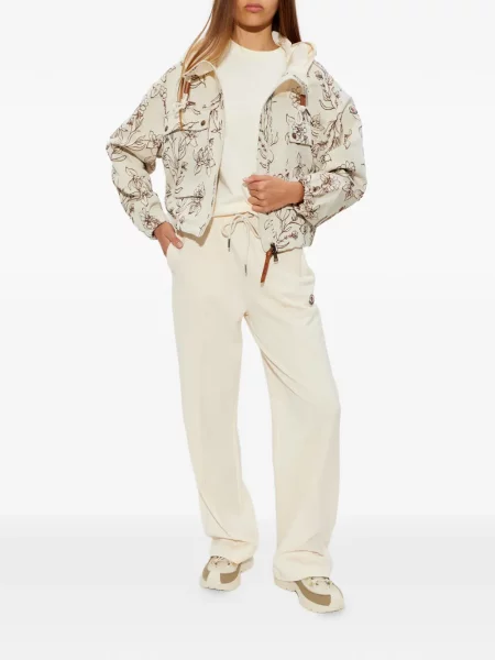 Geacă Moncler cu model floral cu glugă cu imagine